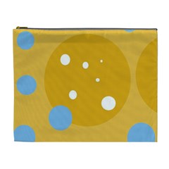 Blue And Yellow Moon Cosmetic Bag (xl) by Valentinaart