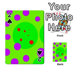 Green And Purple Dots Playing Cards 54 Designs  by Valentinaart