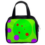 Green and purple dots Classic Handbags (2 Sides) Front