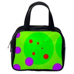 Green and purple dots Classic Handbags (2 Sides) Back