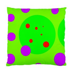 Green And Purple Dots Standard Cushion Case (one Side) by Valentinaart