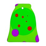 Green and purple dots Ornament (Bell)  Front