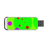 Green and purple dots Portable USB Flash (One Side) Front