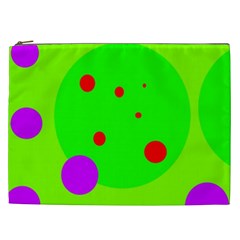 Green And Purple Dots Cosmetic Bag (xxl)  by Valentinaart