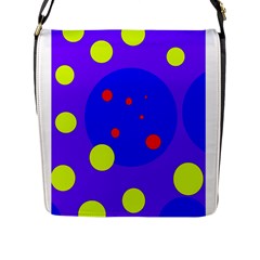 Purple And Yellow Dots Flap Messenger Bag (l)  by Valentinaart