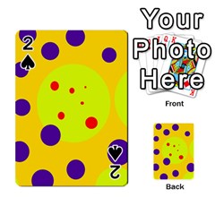 Yellow And Purple Dots Playing Cards 54 Designs  by Valentinaart