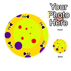 Yellow And Purple Dots Playing Cards 54 (round)  by Valentinaart