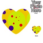 Yellow and purple dots Multi-purpose Cards (Heart)  Back 30