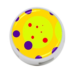Yellow And Purple Dots 4-port Usb Hub (one Side) by Valentinaart