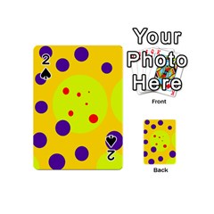 Yellow And Purple Dots Playing Cards 54 (mini)  by Valentinaart