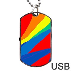 Colorful Abstract Design Dog Tag Usb Flash (one Side) by Valentinaart