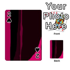 Pink And Black Lines Playing Cards 54 Designs  by Valentinaart