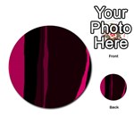 Pink and black lines Multi-purpose Cards (Round)  Back 20