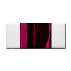 Pink And Black Lines Hand Towel by Valentinaart