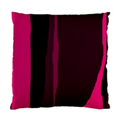 Pink And Black Lines Standard Cushion Case (one Side) by Valentinaart