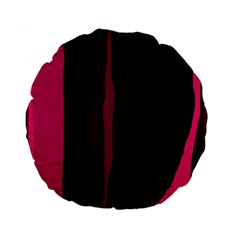 Pink And Black Lines Standard 15  Premium Flano Round Cushions by Valentinaart