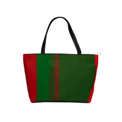 Green And Red Lines Shoulder Handbags by Valentinaart