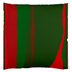 Green And Red Lines Large Flano Cushion Case (two Sides) by Valentinaart