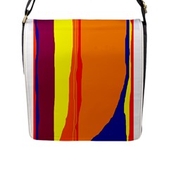 Hot Colorful Lines Flap Messenger Bag (l)  by Valentinaart