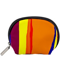 Hot Colorful Lines Accessory Pouches (small)  by Valentinaart