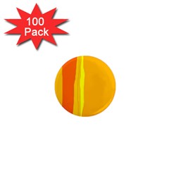Yellow And Orange Lines 1  Mini Magnets (100 Pack)  by Valentinaart