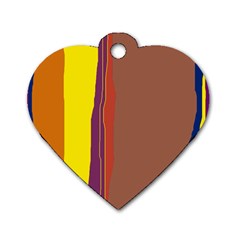 Colorful Lines Dog Tag Heart (two Sides) by Valentinaart