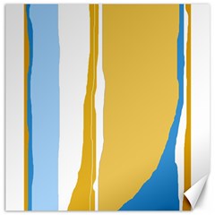 Blue And Yellow Lines Canvas 20  X 20   by Valentinaart