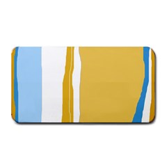 Blue And Yellow Lines Medium Bar Mats by Valentinaart