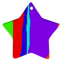 Colorful Decorative Lines Star Ornament (two Sides) 