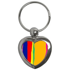 Colorful Lines Key Chains (heart)  by Valentinaart