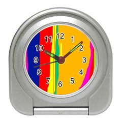 Colorful Lines Travel Alarm Clocks by Valentinaart