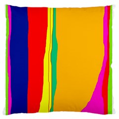 Colorful Lines Large Flano Cushion Case (two Sides) by Valentinaart