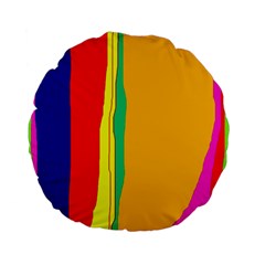 Colorful Lines Standard 15  Premium Flano Round Cushions by Valentinaart