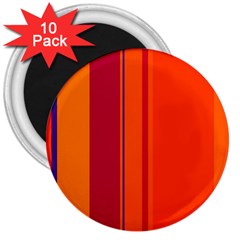 Orange Lines 3  Magnets (10 Pack)  by Valentinaart