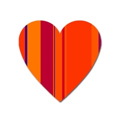 Orange Lines Heart Magnet