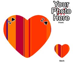 Orange Lines Playing Cards 54 (heart)  by Valentinaart