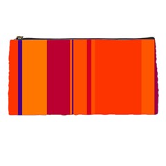 Orange Lines Pencil Cases by Valentinaart