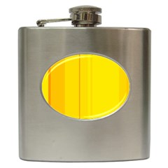 Yellow Lines Hip Flask (6 Oz) by Valentinaart