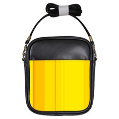 Yellow Lines Girls Sling Bags by Valentinaart