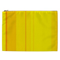 Yellow Lines Cosmetic Bag (xxl)  by Valentinaart