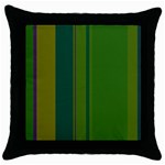 Green elegant lines Throw Pillow Case (Black) Front