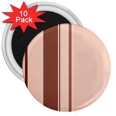 Elegant Brown Lines 3  Magnets (10 Pack)  by Valentinaart