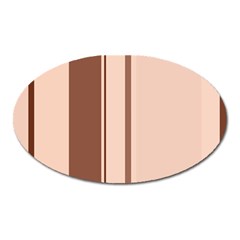 Elegant Brown Lines Oval Magnet by Valentinaart