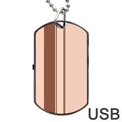 Elegant Brown Lines Dog Tag Usb Flash (two Sides)  by Valentinaart