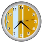 Yellow elegant lines Wall Clocks (Silver)  Front