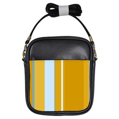 Yellow Elegant Lines Girls Sling Bags