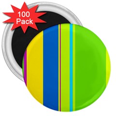 Colorful Lines 3  Magnets (100 Pack)