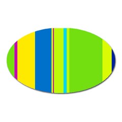 Colorful Lines Oval Magnet by Valentinaart