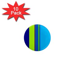 Blue And Green Lines 1  Mini Magnet (10 Pack)  by Valentinaart