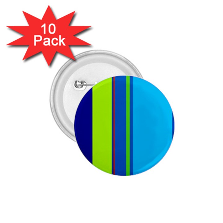 Blue and green lines 1.75  Buttons (10 pack)